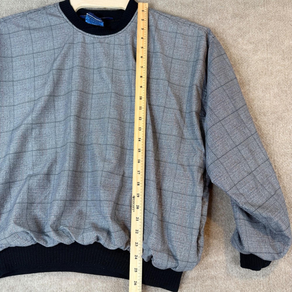 Sunderland of Scotland Mens L Golf Windshirt Grey Glen Plaid Pullover Microfiber - Picture 5 of 12